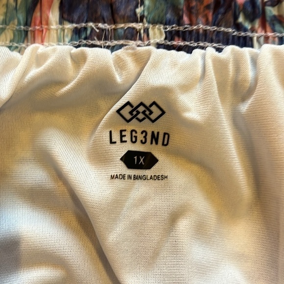 NWT-LEG3ND-1X-blue azure watercolor-running athletic shorts built in underwear - Picture 4 of 12